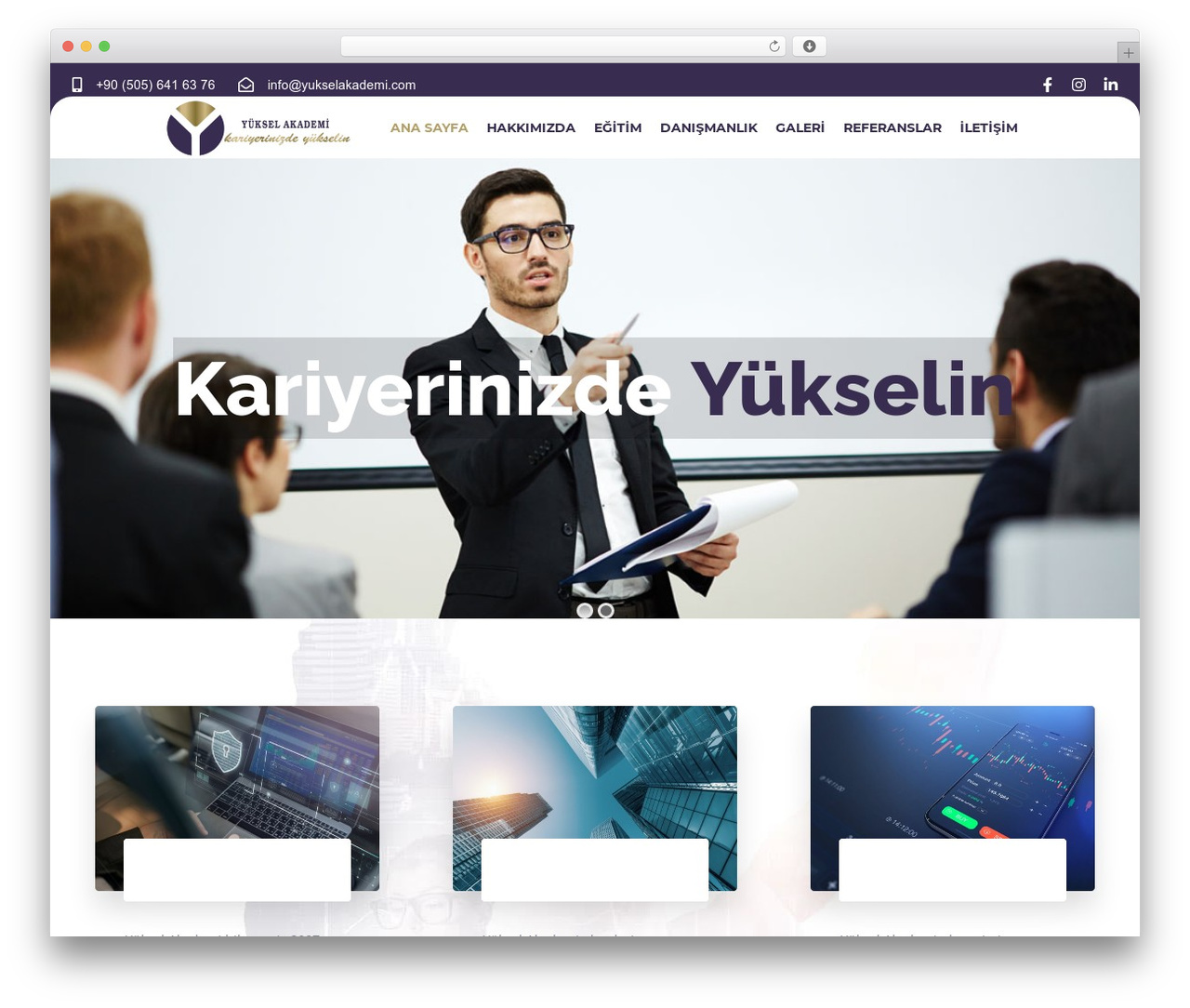 Hub WordPress theme - yukselakademi.com