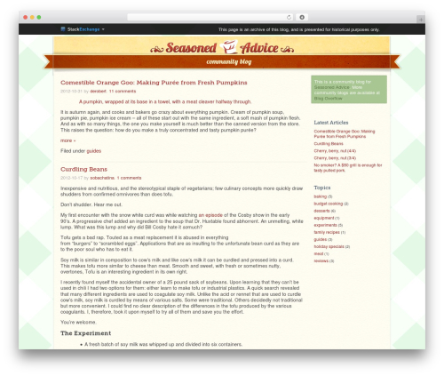 Stack Exchange WordPress theme - cooking.blogoverflow.com