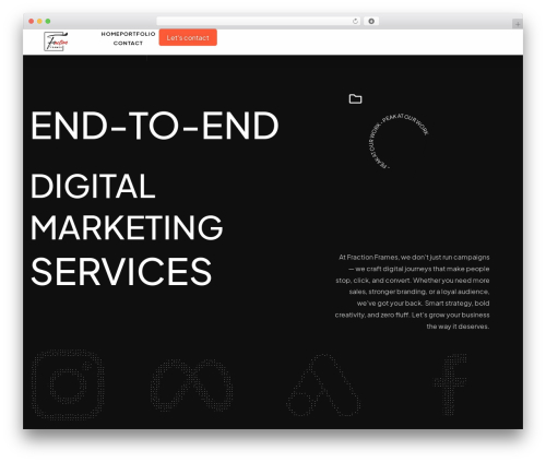 WordPress theme Webfolio - fractionframes.com