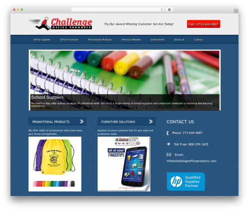 Challenge WordPress theme - challengeofficeproducts.com