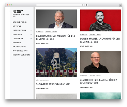 Minimal Grid theme WordPress - stadtfragen.ch