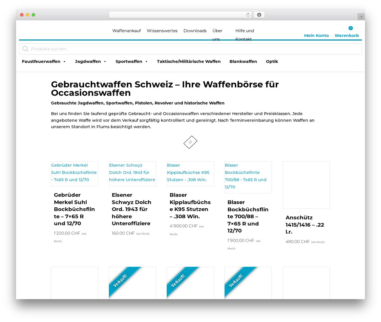 WordPress theme Divi - gebrauchtwaffen-schweiz.ch