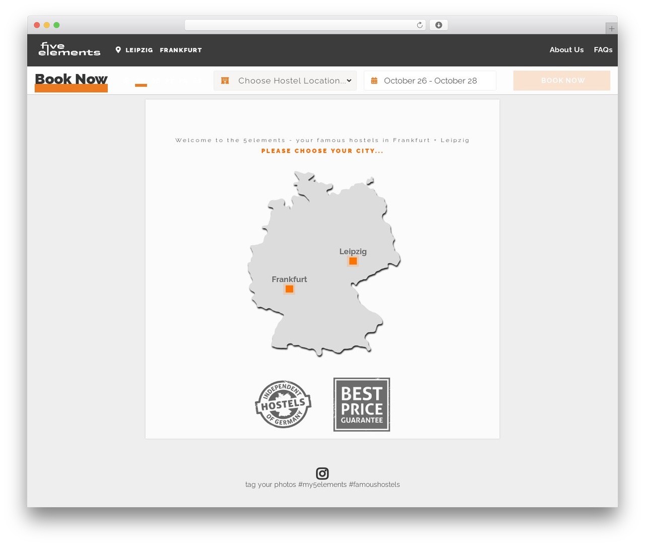 WordPress theme Regaltheme - 5elementshostel.de
