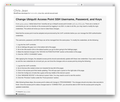 Builder WordPress website theme - chrisjean.com
