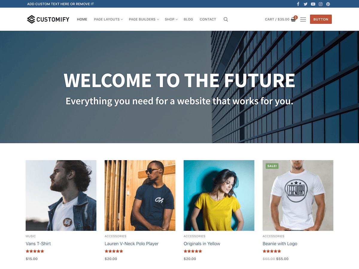Customify WordPress shopping theme