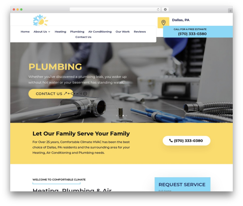 Divi theme WordPress - comfortableclimatehvac.com