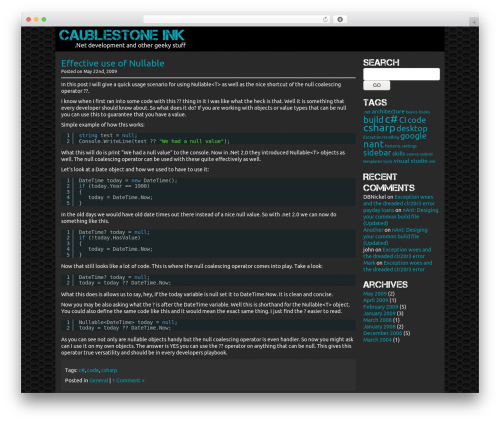 Grunge WordPress theme - caublestoneink.com