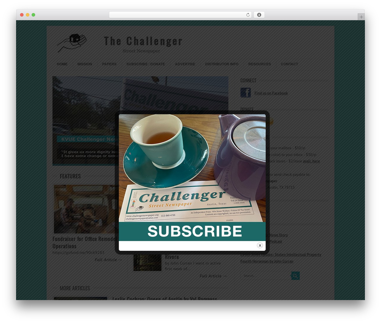 Leaf newspaper WordPress theme - challengernewspaper.org
