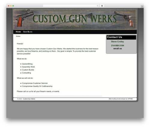 Weaver II Pro WordPress theme - customgunwerks.com