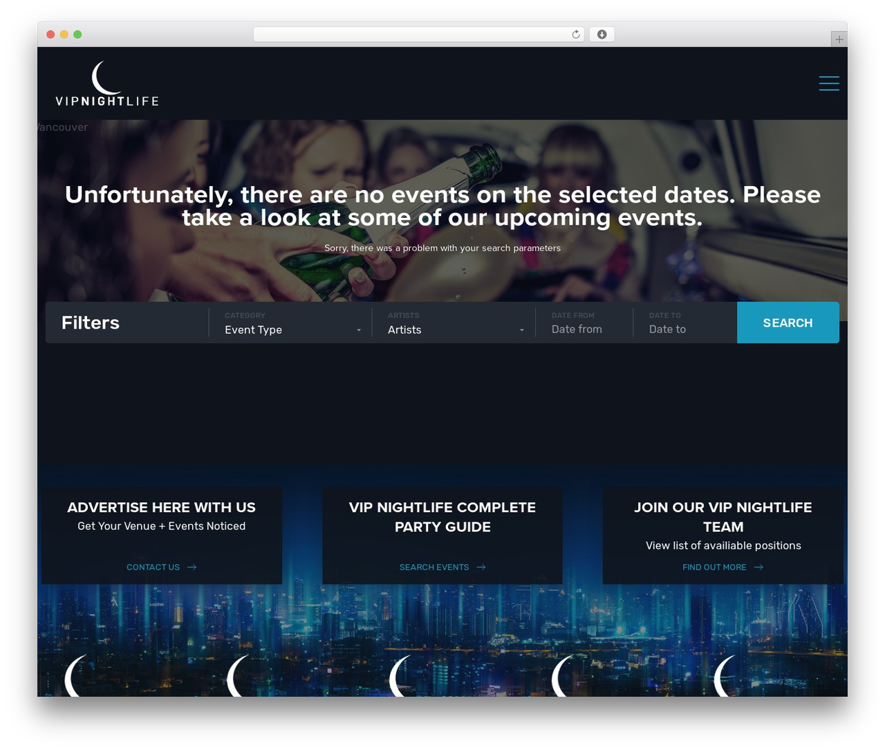 WordPress theme AM2 Theme - vancouvernightlife.com