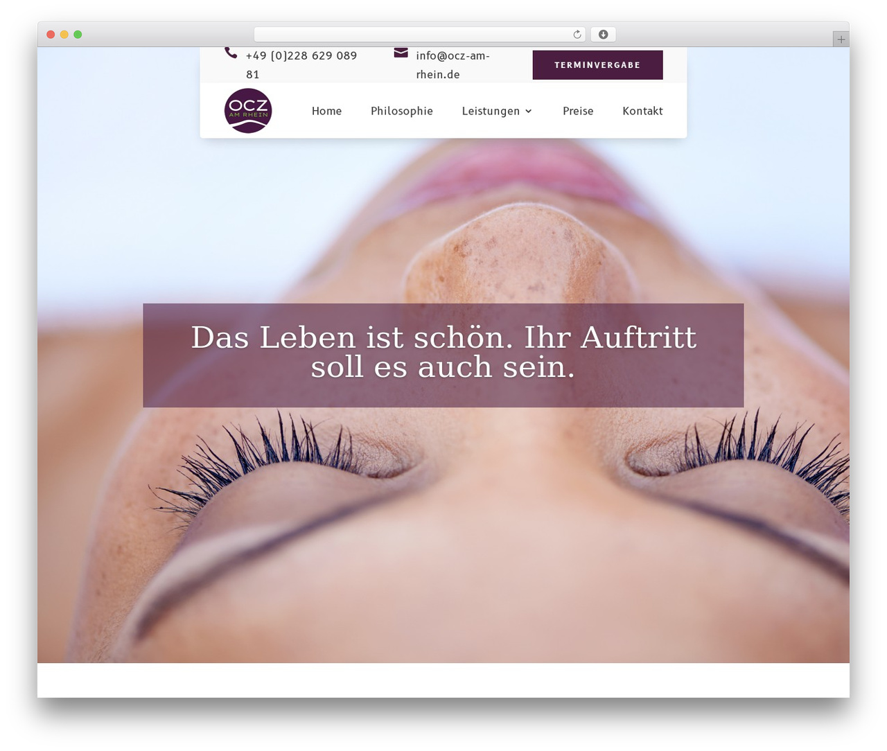 WordPress theme Divi - aesthetik-ocz-bonn.de
