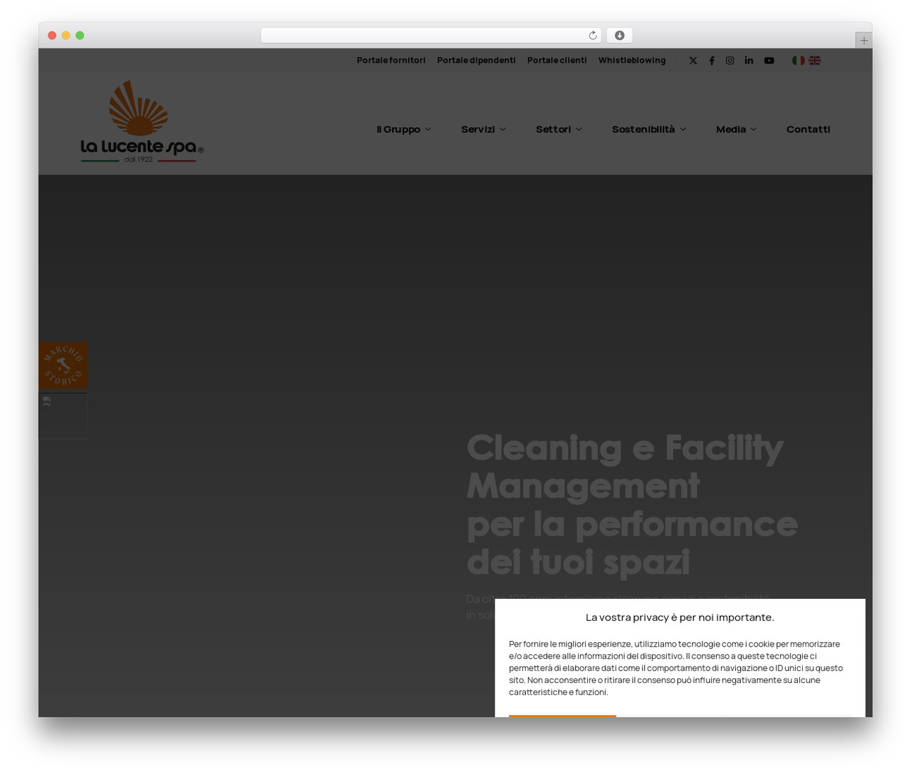 Lucente WordPress theme design - lalucente.it