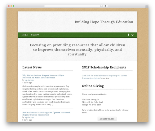 Risen theme WordPress - theleastamongus.org