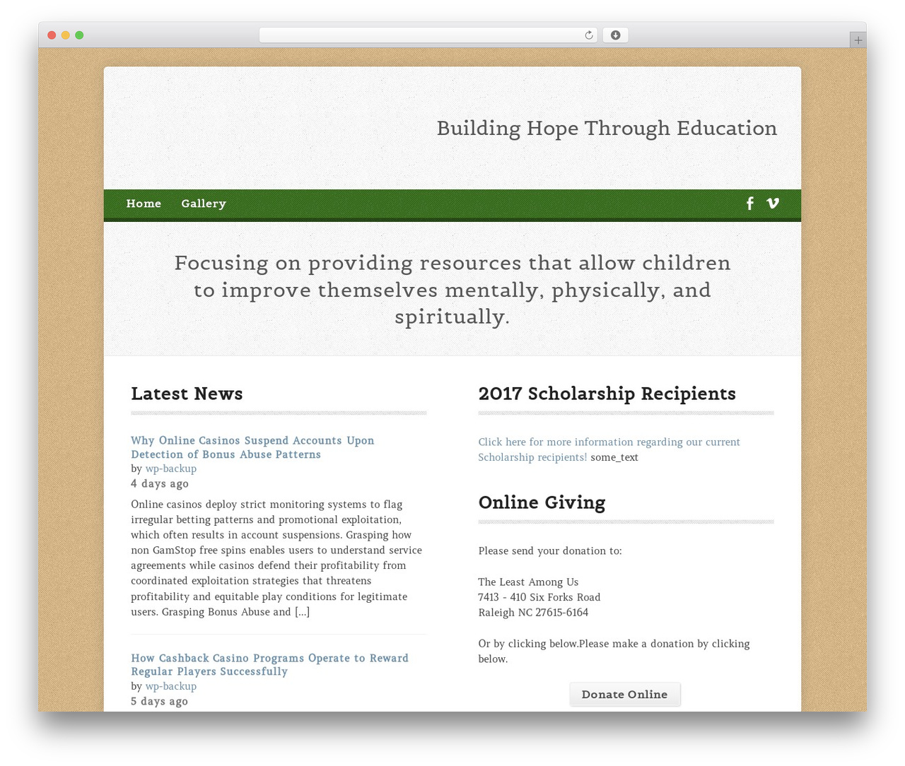 Risen theme WordPress - theleastamongus.org
