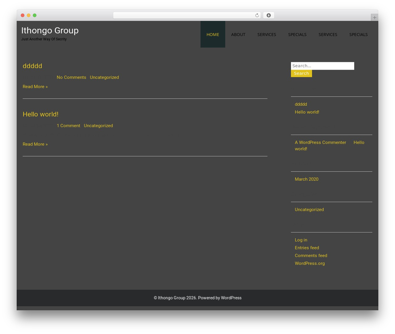 Secure WordPress theme - ithongo.co.za