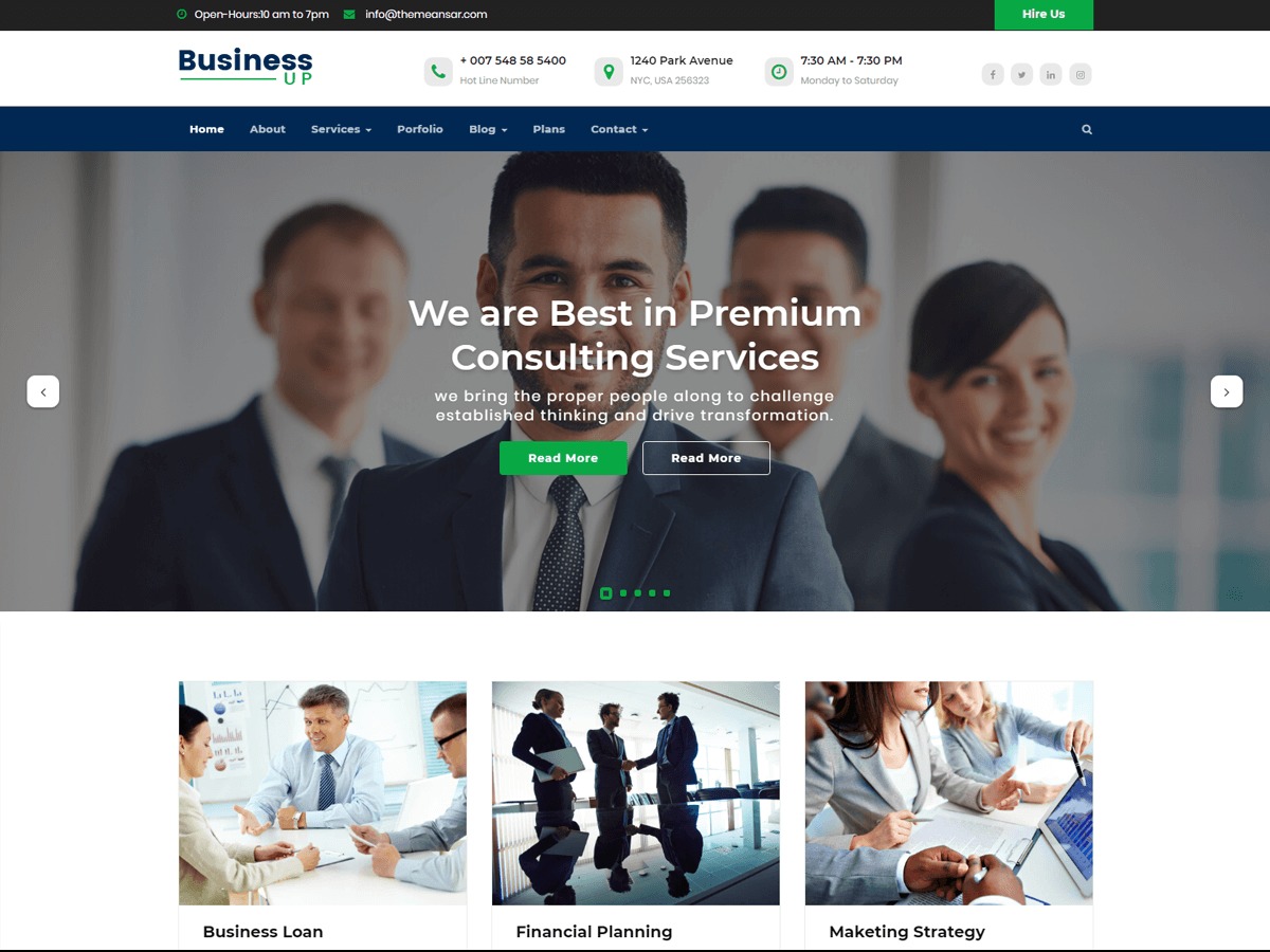 Businessup Pro WordPress template for business