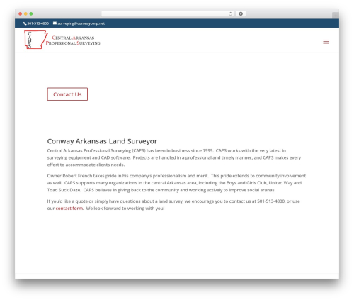Divi theme WordPress - centralarkansasprofessionalsurveying.com