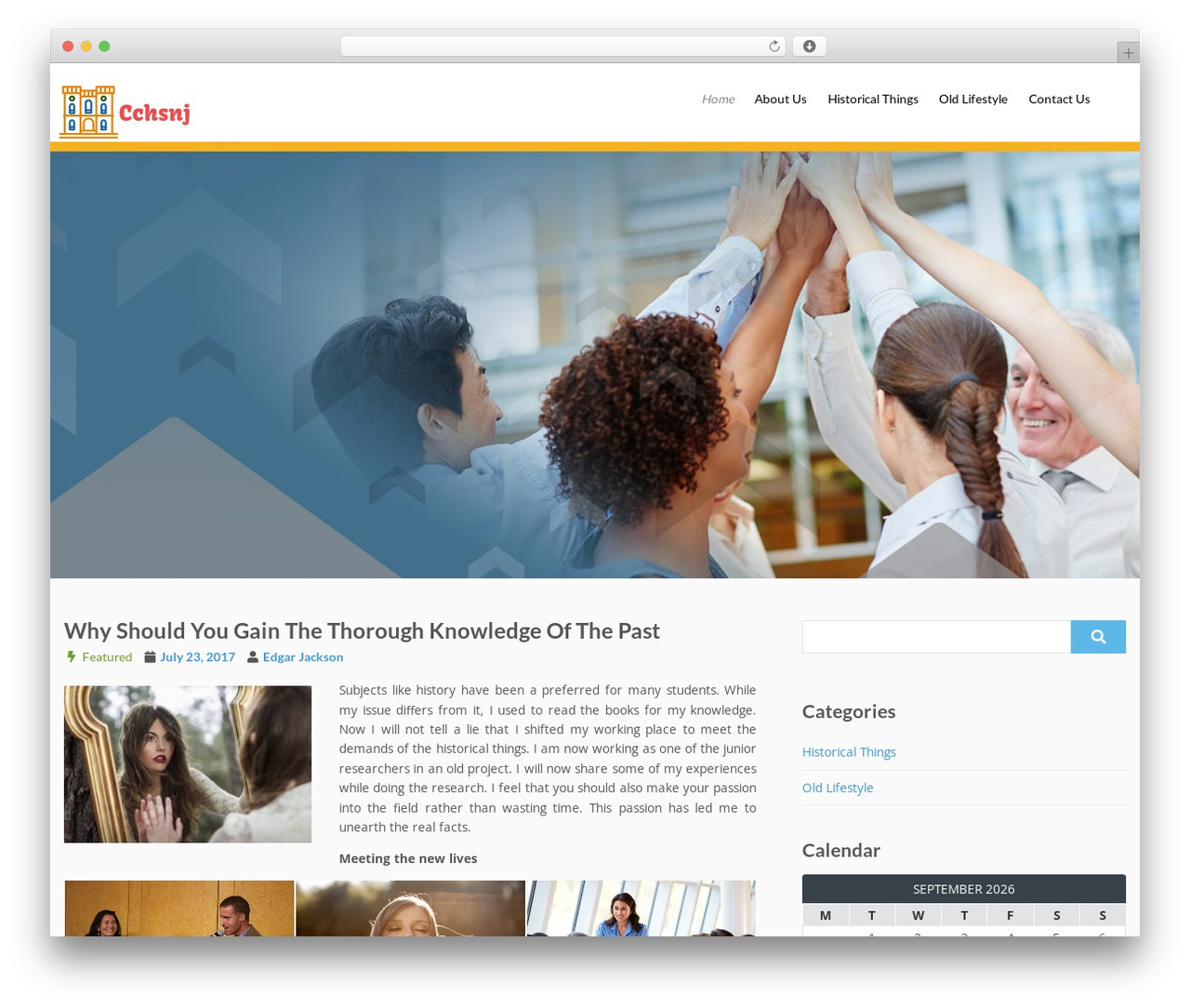 Flat Responsive WordPress theme - cchsnj.com