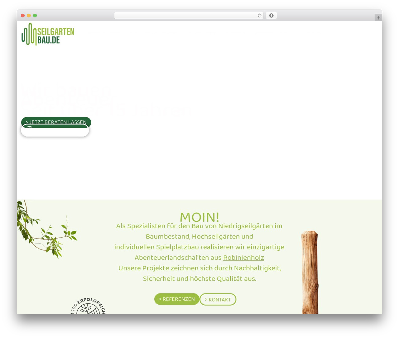 Hello Elementor WordPress theme - seilgartenbau.de