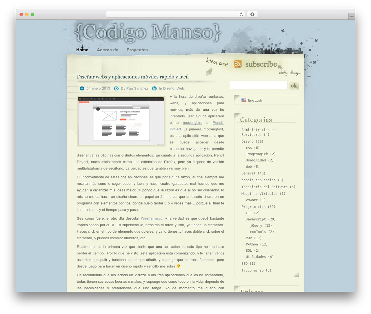 Scruffy WordPress theme - codigomanso.com