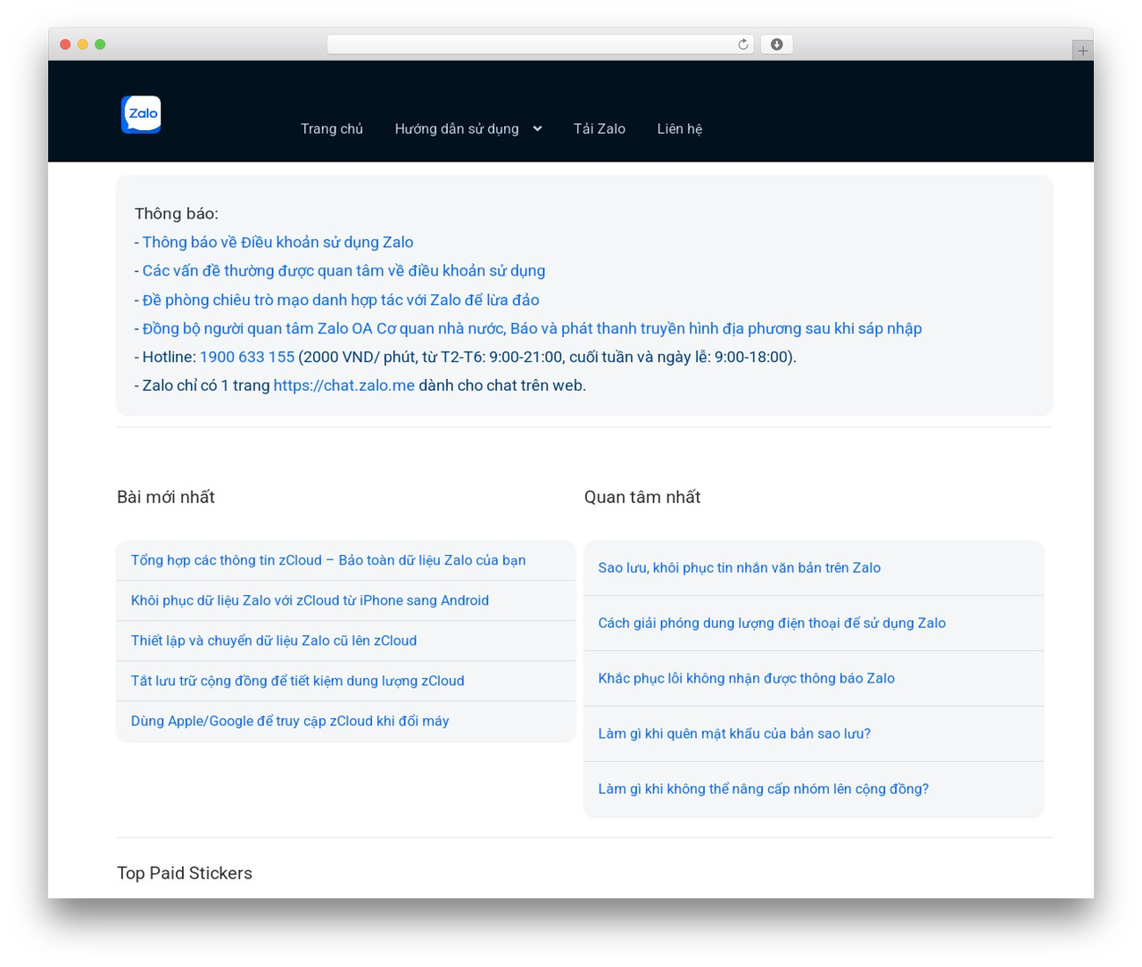Storefront theme WordPress - help.zalo.me