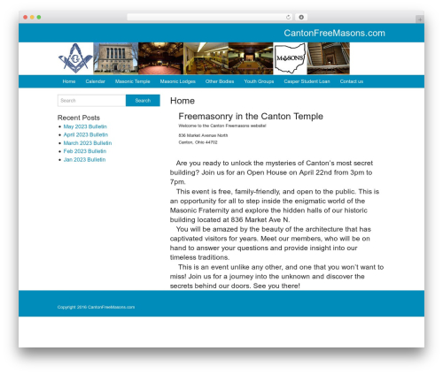 Steve Theme WordPress website theme - cantonfreemasons.com