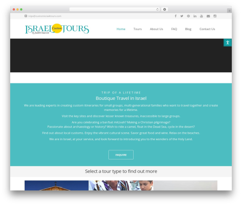 Codeless framework WordPress plugin - customisraeltours.com