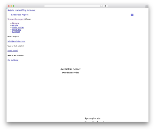 Plastica WordPress theme - kozmetikaaspect.sk