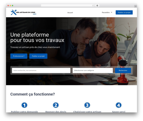 Theme WordPress ProjectTheme - mesartisansenligne.com