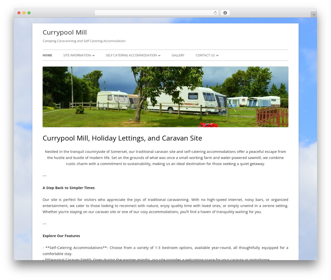 Tiny Forge WordPress website theme - currypoolmill.co.uk