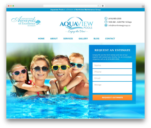 Theme WordPress Pool Services - aquaviewpools.ca