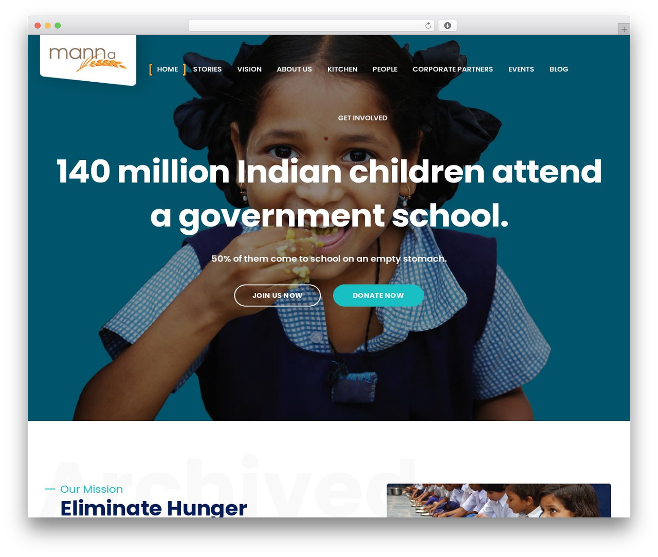 WordPress theme Charitious Child - mannamdm.org