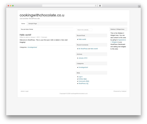 Catalyst theme WordPress - cookingwithchocolate.co.uk
