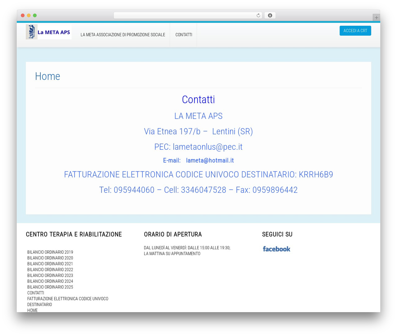 CTR Centro Terapia e Riabilitazione WordPress theme - ctrlentini.com