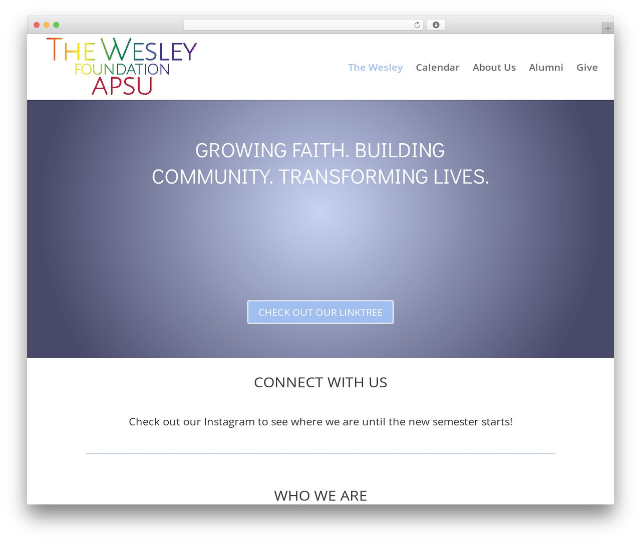Divi WordPress website theme - apsuwesley.org