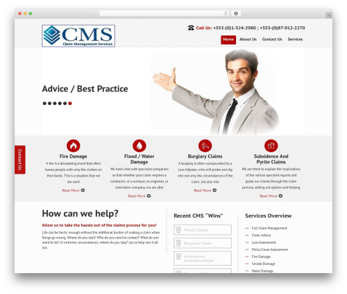 SKT IT Consultant Pro WordPress theme - claimmanagementservices.ie/2015