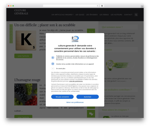 WordPress theme SeaShell - culture-generale.fr