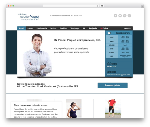 Doctor WordPress theme - cliniquesolutionsante.com