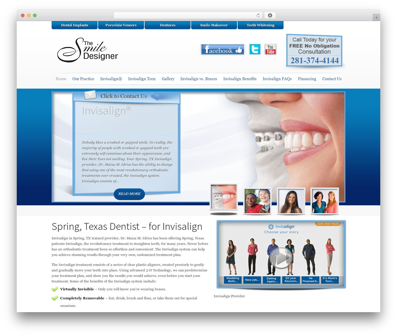 Invisalign WordPress theme - clearbracesinspringtx.com