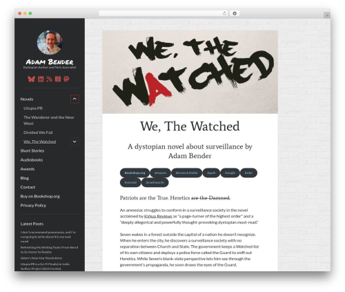Author pro WordPress plugin - adambenderwrites.com/novels-by-adam-bender/we-the-watched-by-adam-bender