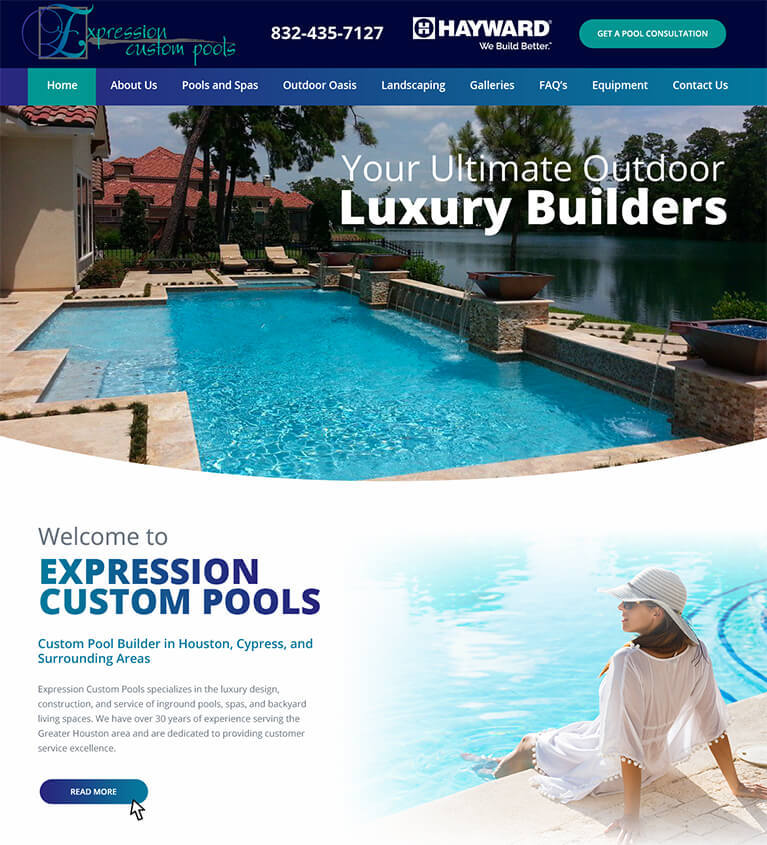 Expression Custom Pools theme WordPress by The SSP Team