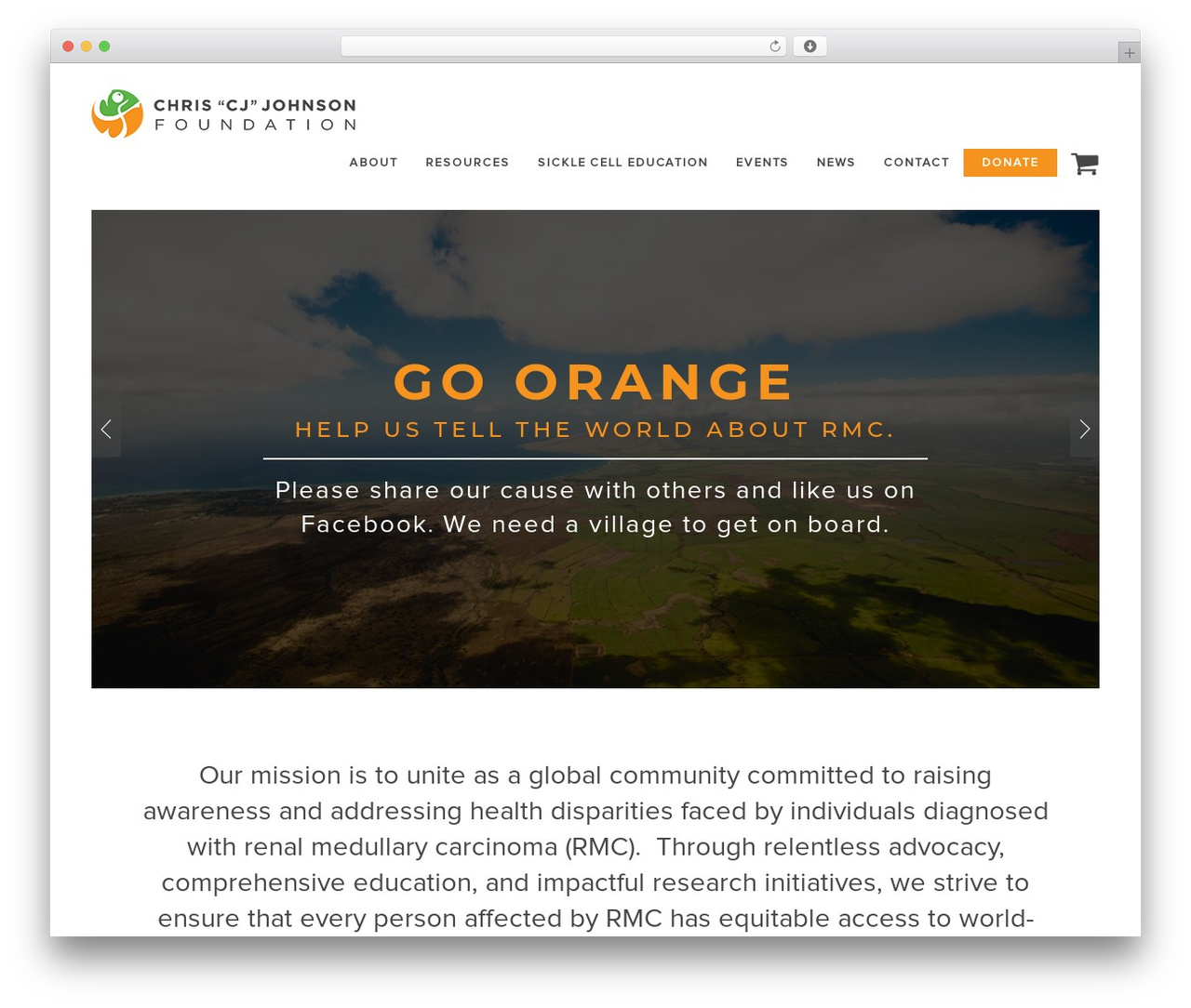 Causes theme WordPress - chrisjohnsonfoundation.org