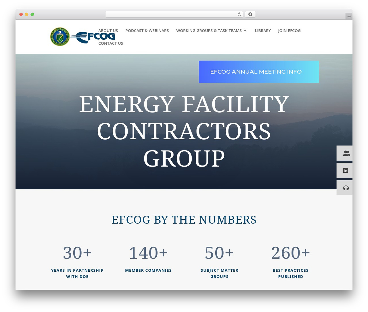 Divi WordPress theme - efcog.org
