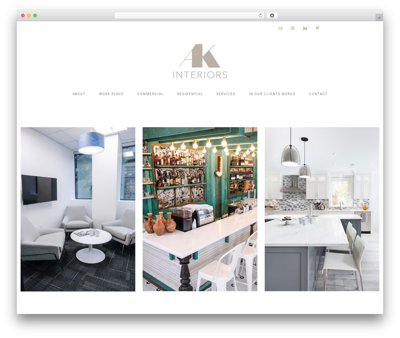 WordPress theme Refined Theme - akinteriors.ca