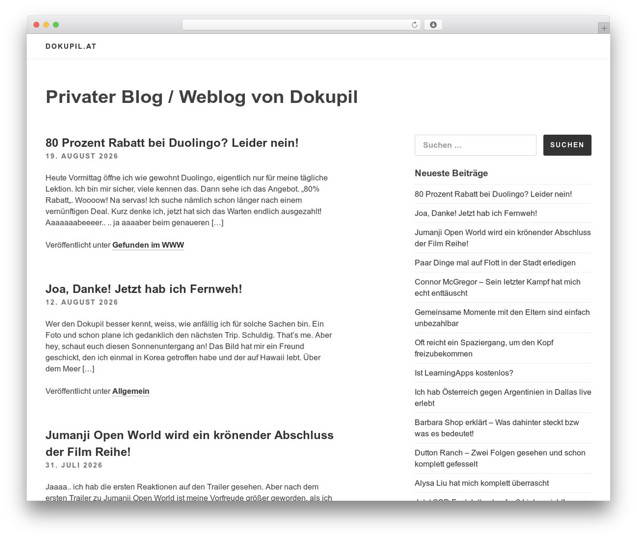 WordPress theme Slightly - dokupil.at