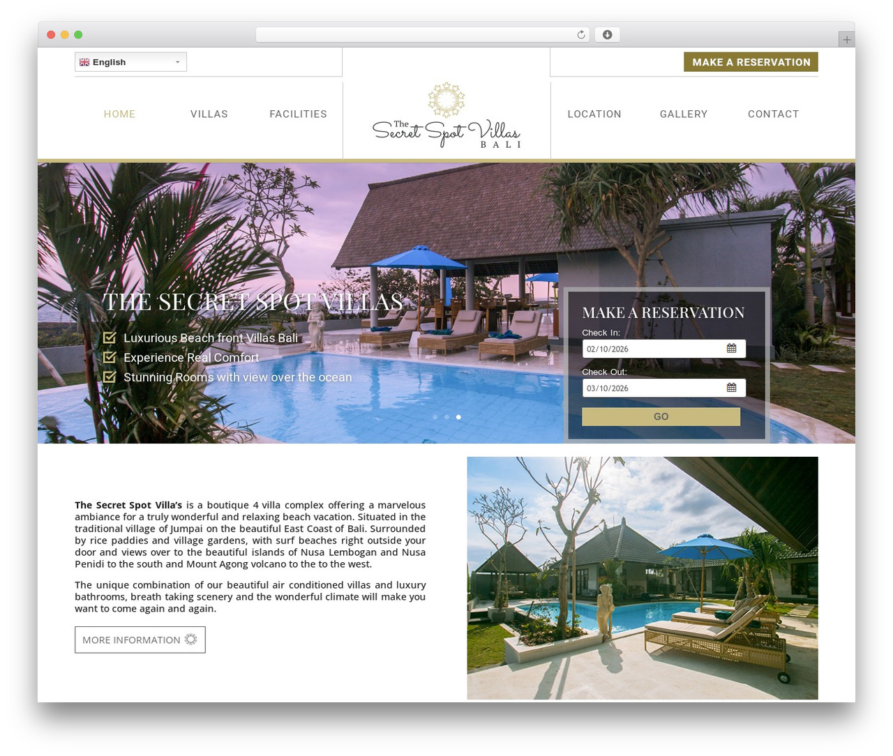 Divi WordPress theme design - thesecretspotvillas.com