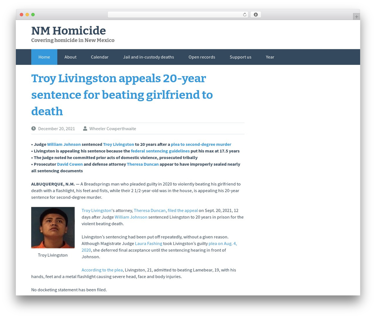 FlatOn WordPress theme - nmhomicide.com FlatOn WordPress theme - nmhomicide.com