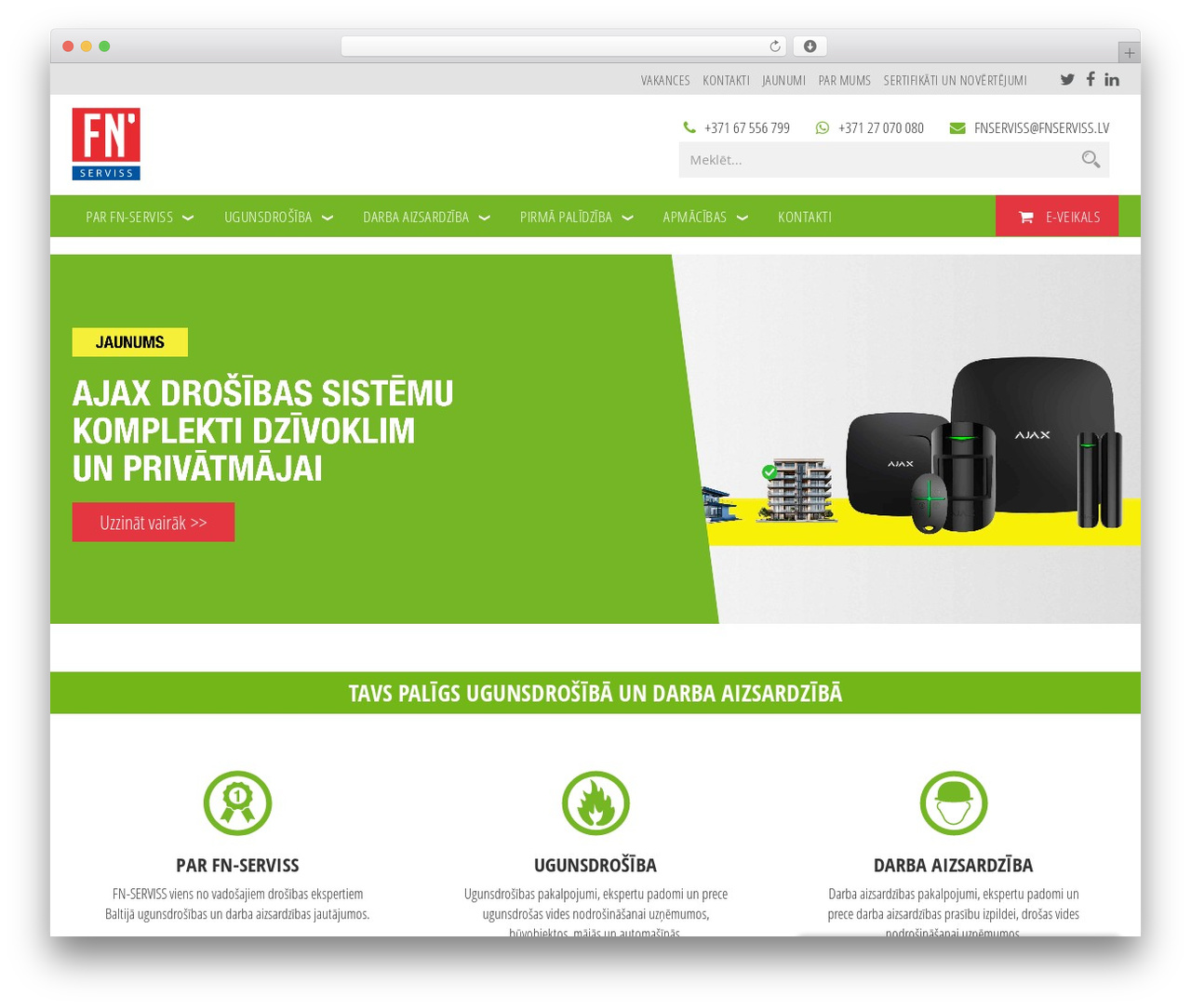 FNServiss WordPress theme - fnserviss.lv
