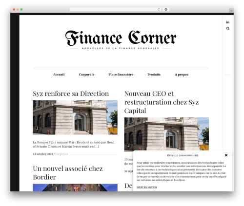 Hive theme WordPress - financecorner.ch