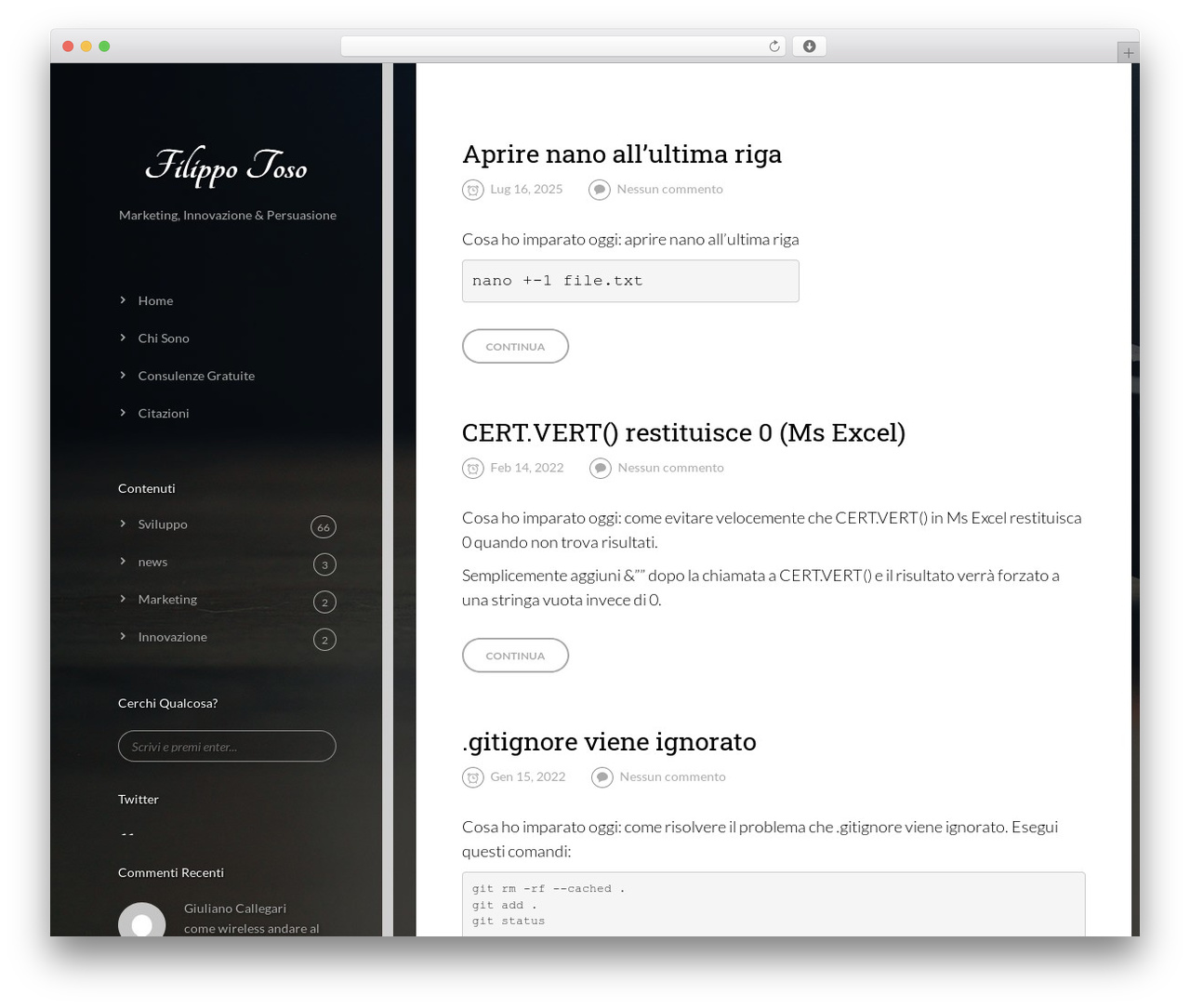 Journal WordPress theme - filippotoso.it